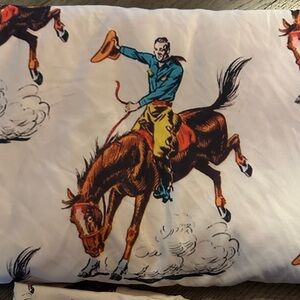 Vintage Western Cowboy Print duvet cover and pillow case
